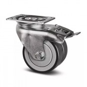 Roulette jumelée frein caoutchouc D75 plat – Charge 85 kg – Roulage maîtrisé et fiable 