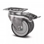 Roulette jumelée frein caoutchouc D75 plat – Charge 85 kg – Roulage maîtrisé et fiable 