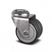Roulette pivotante jumelée caoutchouc D75 œil – 85 kg – Souplesse et précision directionnelle