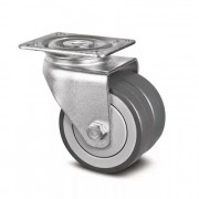 Roulette pivotante jumelée caoutchouc D75 plat – 85 kg – Maniabilité fluide et stable