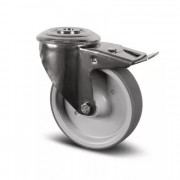 Roulette à Frein Inox Caoutchouc à Œil – Diamètres 100 à 125 mm – Charge 80 à 100 kg