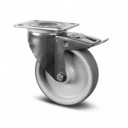Roulette à Frein Inox Caoutchouc – Diamètres 100 à 125 mm – Charge 80 à 100 kg