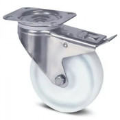 Roulette à Frein Inox Polyamide Blanc – Diamètres 80 à 200 mm – Charge 200 à 400 kg