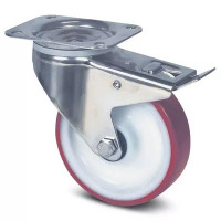 Roulette à Frein Inox Polyuréthane RGE – Diamètres 100 à 200 mm – Charge 150 à 400 kg