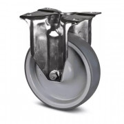 Roulette Fixe Inox Caoutchouc – Diamètres 100 à 125 mm – Charge 80 à 100 kg