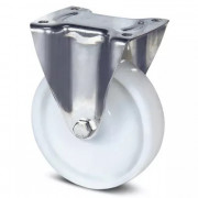 Roulette Fixe Inox Polyamide Blanc – Diamètres 80 à 200 mm – Charge 200 à 400 kg