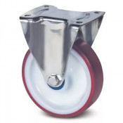 Roulette Fixe Inox Polyuréthane RGE – Diamètres 100 à 200 mm – Charge 150 à 400 kg