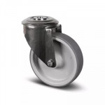 Roulette Pivotante Inox Caoutchouc à Œil – Diamètres 100 à 125 mm – Charge 80 à 100 kg