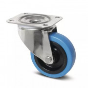 Roulette Pivotante Inox Caoutchouc – Diamètres 100 à 200 mm – Charge 160 à 400 kg