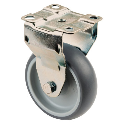 Roulette Inox Caoutchouc Ø100mm 100kg - Fixe