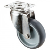 Roulette Inox Caoutchouc Ø100mm 100kg - Pivotante