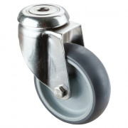 Roulette Inox Caoutchouc Ø100mm 100kg - Pivotante