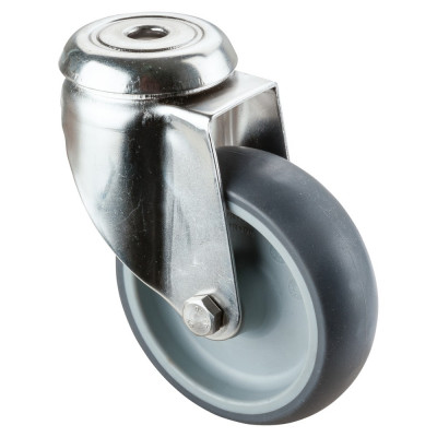 Roulette Inox Caoutchouc Ø100mm 100kg - Pivotante