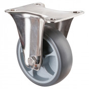 Roulette Inox Caoutchouc Ø100mm 110kg - Fixe
