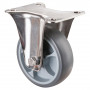 Roulette Inox Caoutchouc Ø100mm 110kg - Fixe