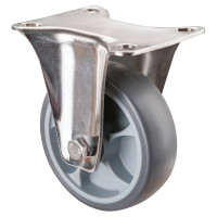 Roulette Inox Caoutchouc Ø100mm 110kg - Fixe