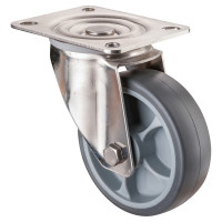 Roulette Inox Caoutchouc Ø100mm 110kg - Pivotante Roulette Inox Caoutchouc Ø100mm 110kg - Pivotante