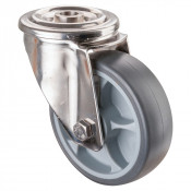 Roulette Inox Caoutchouc Ø100mm 110kg - Pivotante