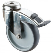 Roulette Inox Caoutchouc Ø125mm 100kg - Avec blocage directionnel