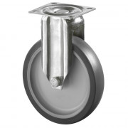 Roulette Inox Caoutchouc Ø125mm 100kg - Fixe