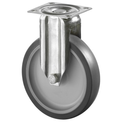 Roulette Inox Caoutchouc Ø125mm 100kg - Fixe