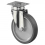 Roulette Inox Caoutchouc Ø125mm 100kg - Pivotante