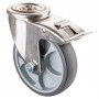 Roulette Inox Caoutchouc Ø125mm 120kg - Avec blocage directionnel