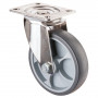 Roulette Inox Caoutchouc Ø125mm 120kg - Pivotante