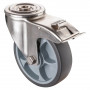 Roulette Inox Caoutchouc Ø160mm 200kg - Avec blocage directionnel