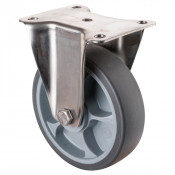 Roulette Inox Caoutchouc Ø160mm 200kg - Fixe
