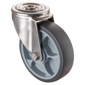 Roulette Inox Caoutchouc Ø160mm 200kg - Pivotante