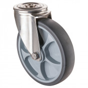 Roulette Inox Caoutchouc Ø200mm 220kg - Pivotante