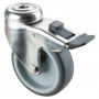 Roulette Inox Caoutchouc Ø75mm 75kg - Avec blocage directionnel