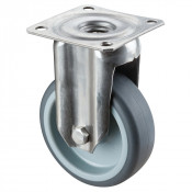 Roulette Inox Caoutchouc Ø75mm 75kg - Fixe