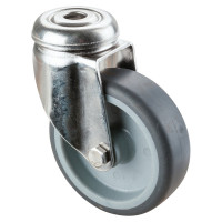 Roulette Inox Caoutchouc Ø75mm 75kg - Pivotante