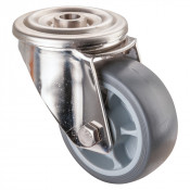 Roulette Inox Caoutchouc Ø80mm 100kg - Pivotante