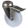 Roulette Inox Plastique Ø100mm 100kg - Avec blocage directionnel