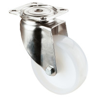 Roulette Inox Plastique Ø100mm 100kg - Pivotante Roulette Inox Plastique Ø100mm 100kg - Pivotante