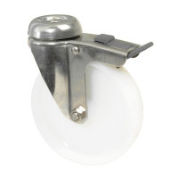 Roulette Inox Plastique Ø120mm 10kg - Avec blocage directionnel Roulette Inox Plastique Ø120mm 10kg - Avec blocage directionnel