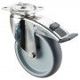 Roulette Inox Plastique Ø125mm 100kg - Avec blocage directionnel