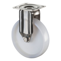 Roulette Inox Plastique Ø125mm 100kg - Fixe