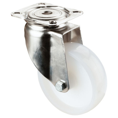 Roulette Inox Plastique Ø125mm 100kg - Pivotante