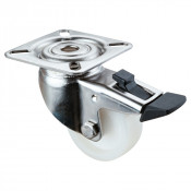 Roulette Inox Plastique Ø50mm 50kg - Avec blocage directionnel