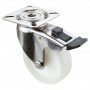 Roulette Inox Plastique Ø75mm 75kg - Avec blocage directionnel