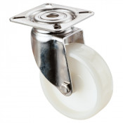 Roulette Inox Plastique Ø75mm 75kg - Pivotante