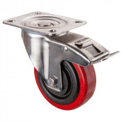 Roulette Inox Polyamide Ø100mm 100kg - Avec blocage directionnel