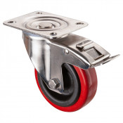 Roulette Inox Polyamide Ø100mm 100kg - Avec blocage directionnel