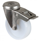 Roulette Inox Polyamide Ø100mm 200kg - Avec blocage directionnel