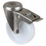 Roulette Inox Polyamide Ø100mm 200kg - Avec blocage directionnel
