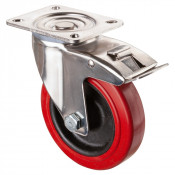 Roulette Inox Polyamide Ø125mm 130kg - Avec blocage directionnel